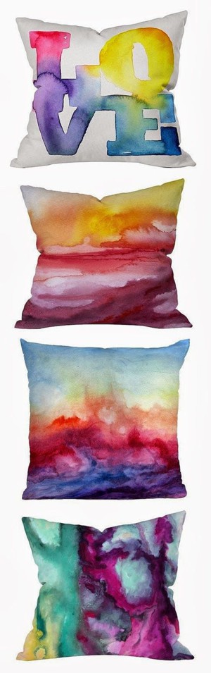 Красочные рисунки на подушках