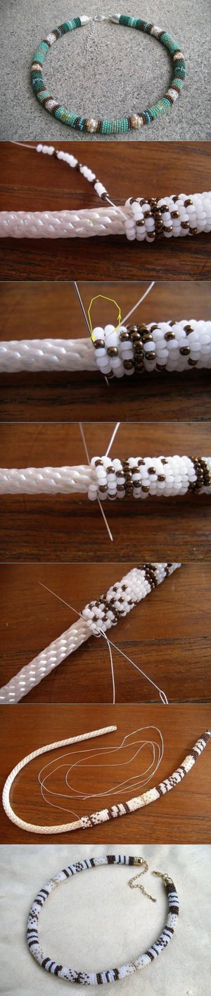 Браслет из верёвки и бисера